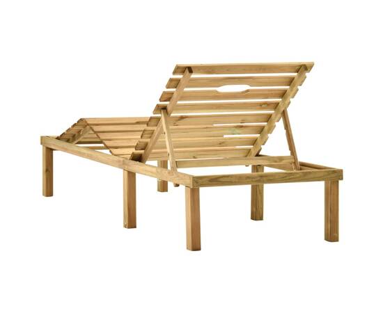 Șezlong de grădină cu masă, lemn de pin tratat, 4 image