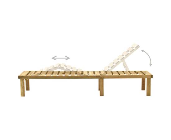 Șezlong de grădină cu masă, lemn de pin tratat, 5 image