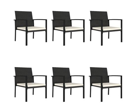 Set mobilier de grădină, 7 piese, negru, poliratan, 7 image