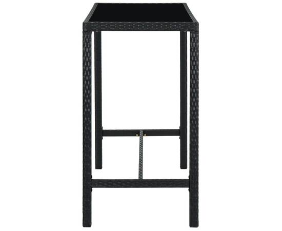 Set mobilier bar de grădină cu perne, 9 piese, negru, poliratan, 5 image