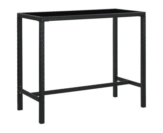 Set mobilier bar de grădină cu perne, 9 piese, negru, poliratan, 3 image