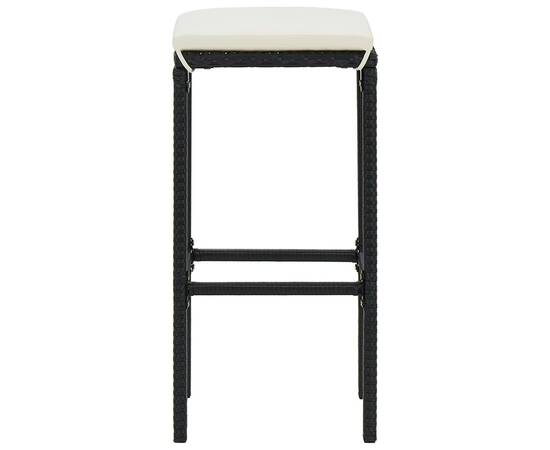 Set mobilier bar de grădină cu perne, 9 piese, negru, poliratan, 8 image