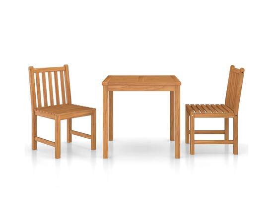 Set mobilier de grădină, 3 piese, lemn masiv de tec, 2 image