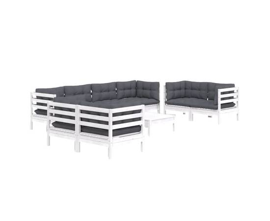 Set mobilier de grădină cu perne, 9 piese, lemn masiv pin, 3 image