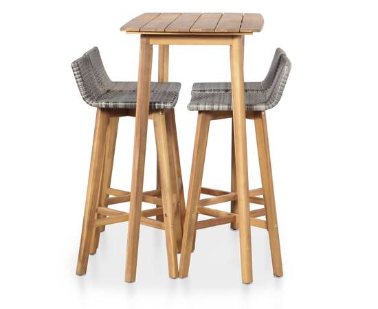 Set mobilier de exterior, 5 piese, lemn masiv de acacia, 2 image