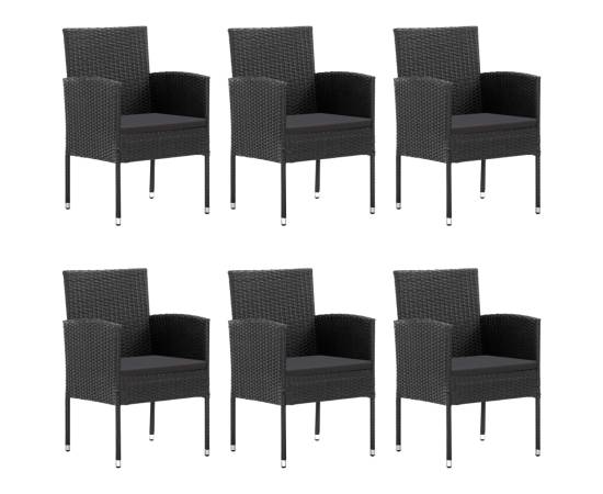 Set mobilier de grădină, 7 piese, negru, 2 image