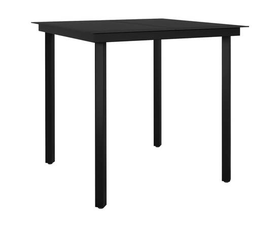 Set de masă pentru grădină, 3 piese, negru, 5 image