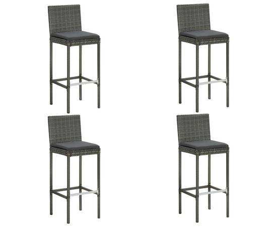 Set mobilier de bar de grădină cu perne , 5 piese , gri, 7 image