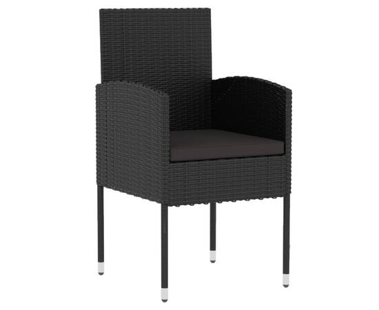 Set mobilier de grădină, 3 piese, negru, poliratan, 3 image