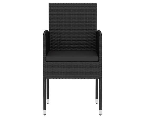 Set mobilier de grădină, 3 piese, negru, poliratan, 4 image