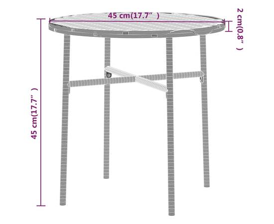 Set mobilier de grădină, 3 piese, negru, poliratan, 7 image