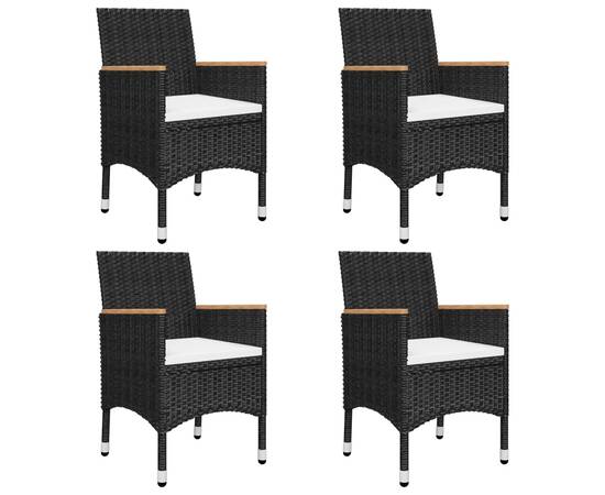 Set mobilier de grădină, 5 piese, negru, 5 image