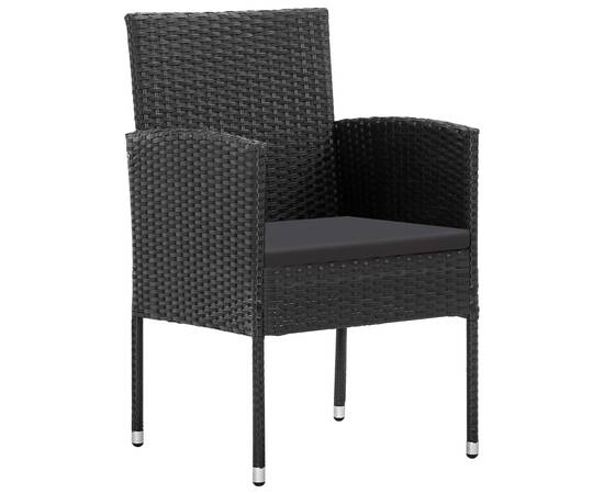 Set mobilier de grădină, 7 piese, negru, 5 image