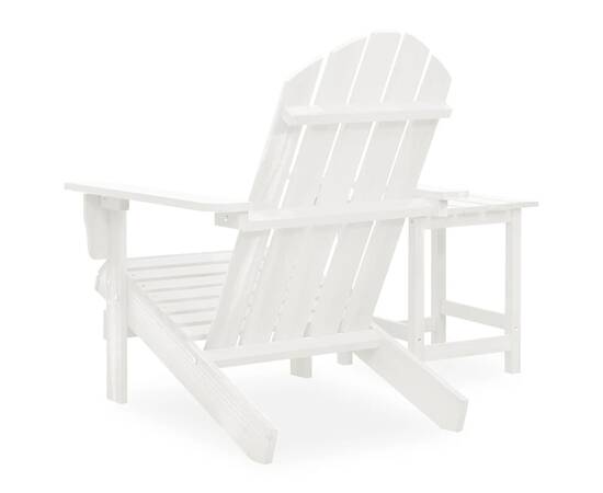 Scaun de grădină adirondack cu masă, alb, lemn masiv de brad, 4 image