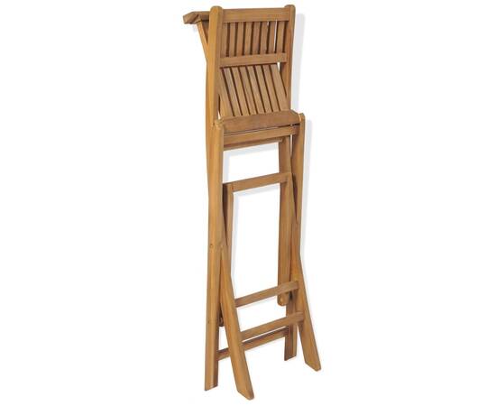 Set de bar cu scaune pliabile, 3 piese, lemn masiv de tec, 11 image