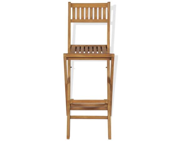 Set de bar cu scaune pliabile, 3 piese, lemn masiv de tec, 9 image