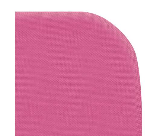 Șezlonguri pliabile, 2 buc., roz, oțel & material textil, 7 image