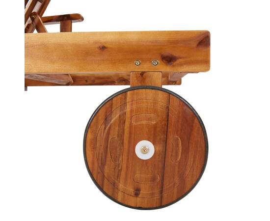 Set șezlonguri, 2 piese, cu masă, lemn masiv de acacia, 7 image