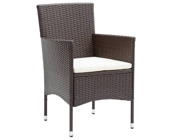 Set mobilier de grădină, 3 piese, maro, 4 image