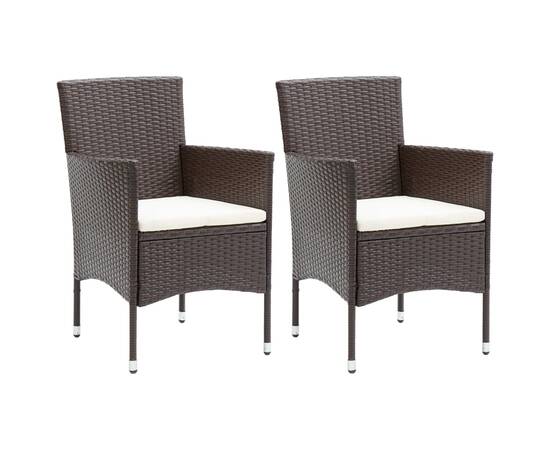 Set mobilier de grădină, 3 piese, maro, 3 image