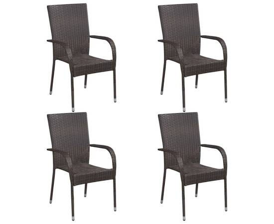 Set mobilier de grădină, 5 piese, maro, 5 image