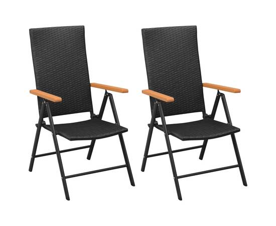 Set mobilier de grădină, 3 piese, negru și maro, 3 image