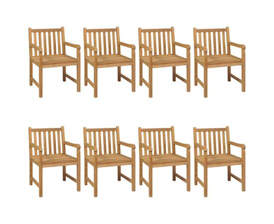 Set mobilier de grădină, 9 piese, lemn masiv de tec, 3 image