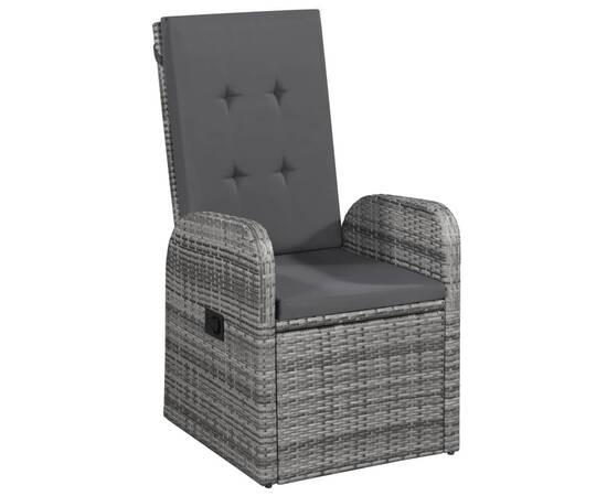 Set de mobilier pentru grădină, cu perne, 5 piese, gri, 4 image