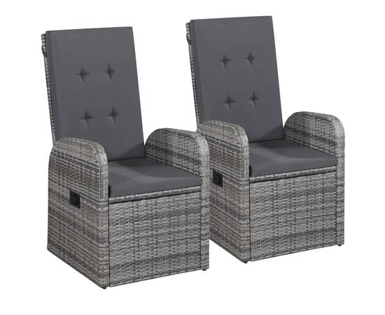 Set de mobilier pentru grădină, cu perne, 5 piese, gri, 3 image