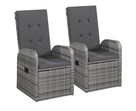 Set de mobilier pentru grădină, cu perne, 7 piese, gri, 3 image