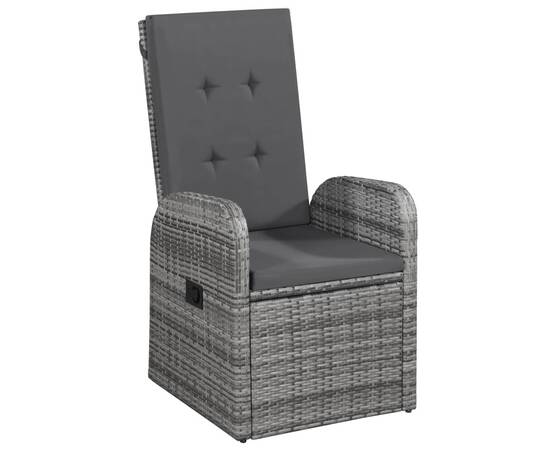 Set de mobilier pentru grădină, cu perne, 7 piese, gri, 4 image