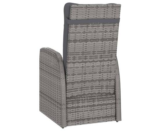 Set mobilier de exterior cu perne, 7 piese, gri, poliratan, 7 image