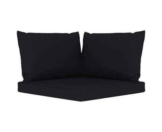 Set mobilier de grădină cu perne negre, 6 piese, 7 image