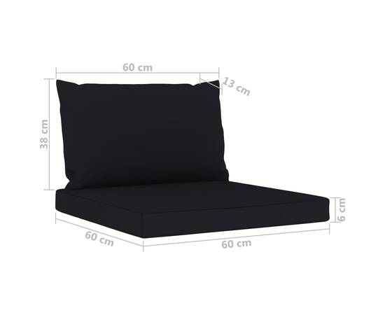 Set mobilier de grădină cu perne negre, 6 piese, 11 image