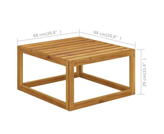 Set mobilier grădină cu perne, 6 piese, crem, lemn masiv acacia, 10 image