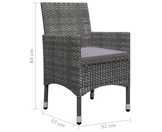 Set mobilier de grădină, 5 piese, gri, 11 image