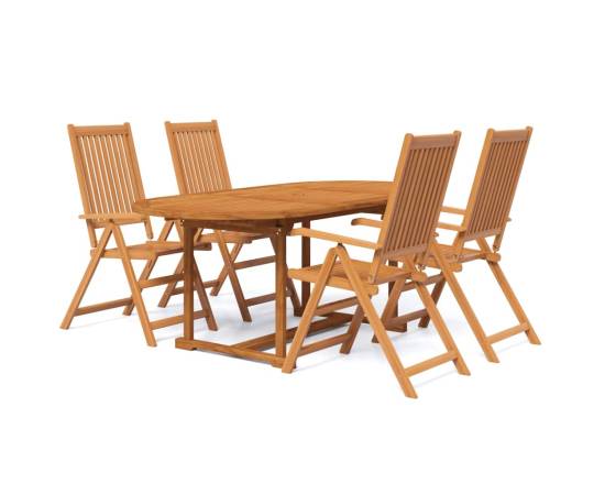 Set mobilier de grădină, 5 piese, lemn masiv de acacia, 2 image