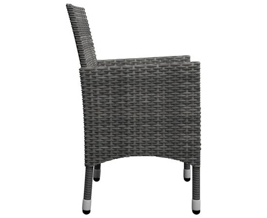 Set mobilier de grădină, 9 piese, gri, 8 image