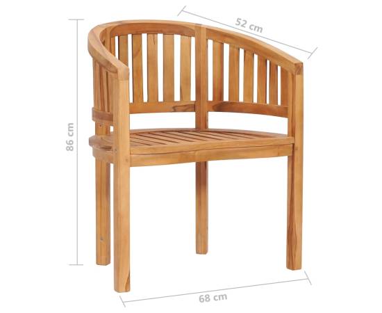 Set mobilier grădină tip banană, 5 piese, lemn masiv de tec, 11 image