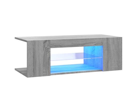 Comodă tv cu lumini led, gri sonoma, 90x39x30 cm, 2 image