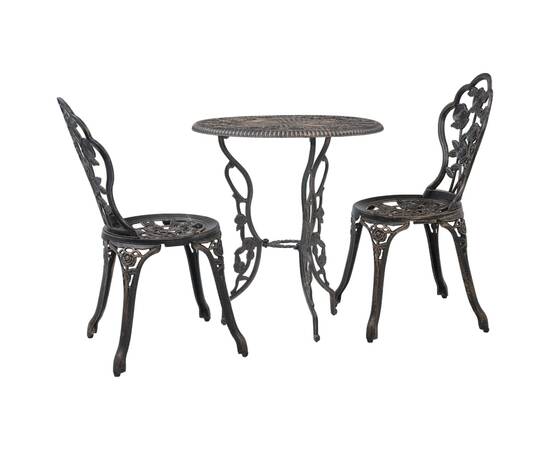 Set mobilier bistro, 3 piese, aluminiu turnat