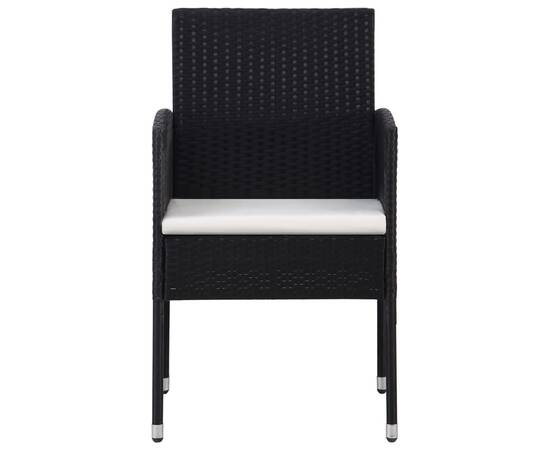 Set mobilier pentru grădină, 5 piese, negru, 4 image