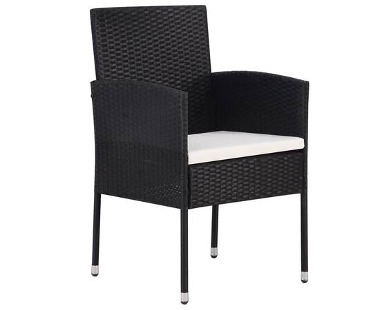 Set mobilier pentru grădină, 5 piese, negru, 3 image