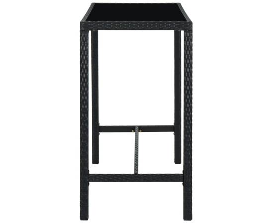 Set mobilier bar de grădină cu perne, 7 piese, negru, poliratan, 5 image