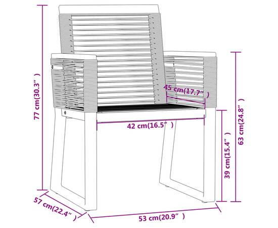 Set mobilier de grădină, 7 piese, negru, 7 image