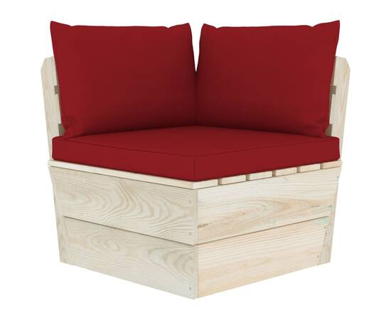 Canapea de grădină din paleți cu perne 3 locuri lemn de molid, 4 image