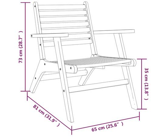 Scaune de grădină, 2 buc., lemn masiv de acacia, 8 image