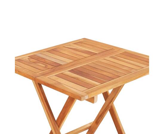 Set mobilier de bistro pliabil, 3 piese, lemn masiv de tec, 11 image