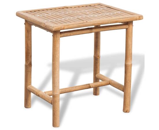 Set mobilier bistro cu perne, 3 piese, bambus, 2 image