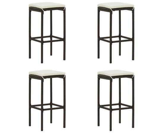 Set mobilier de bar de gradină cu perne , 5 piese , maro, 8 image